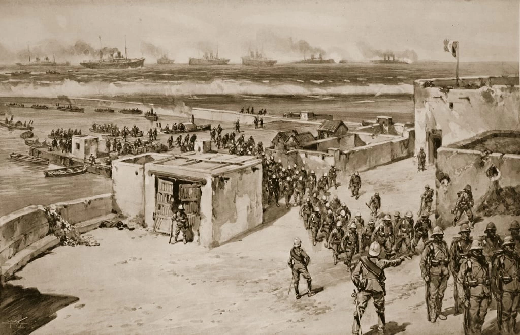 Atterraggio delle truppe italiane dopo il bombardamento di Bengasi